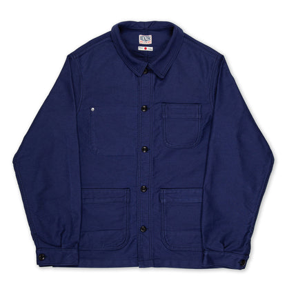 BWJ-03 - French Workwear Jacket - 11oz  Worker Blue Moleskin