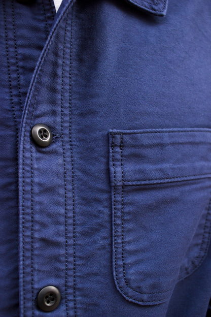 BWJ-03 - French Workwear Jacket - 11oz  Worker Blue Moleskin