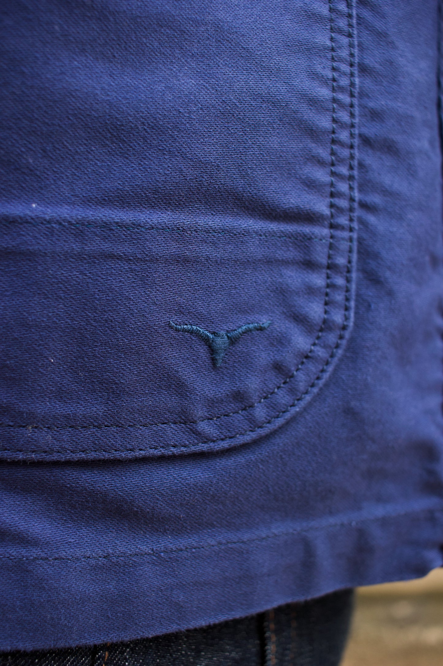 BWJ-03 - French Workwear Jacket - 11oz  Worker Blue Moleskin