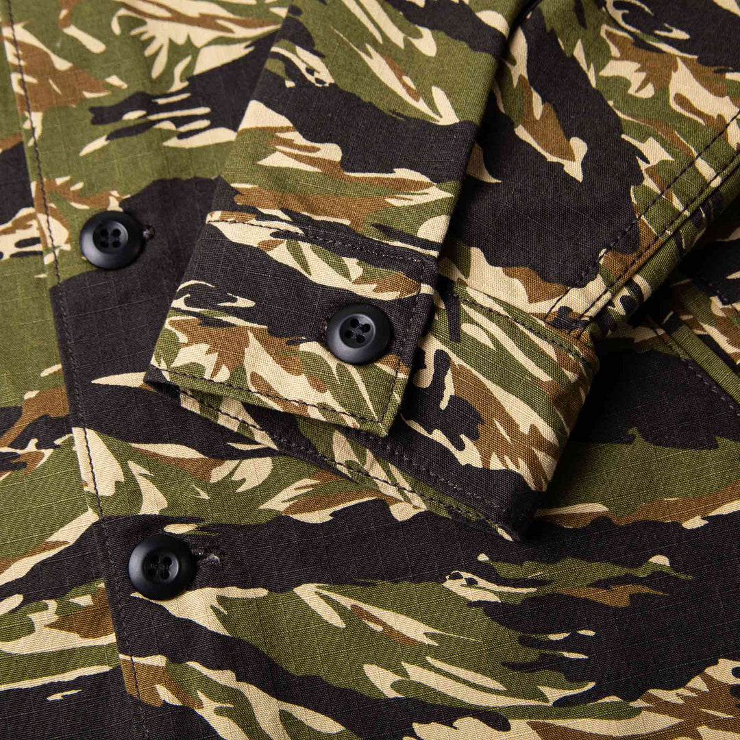 BWS-03 Military Overshirt - 8oz Tiger Camo Ripstop