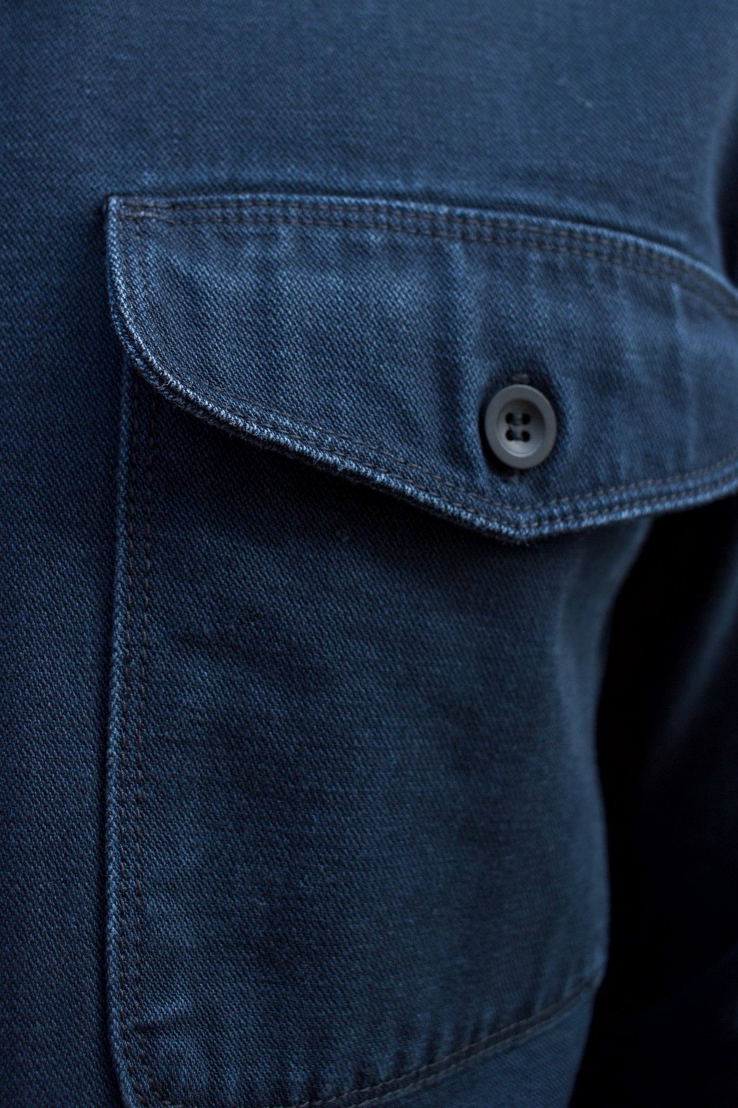 BWS-04 Scout Overshirt - 13oz Stay Blue x Black Modal BT