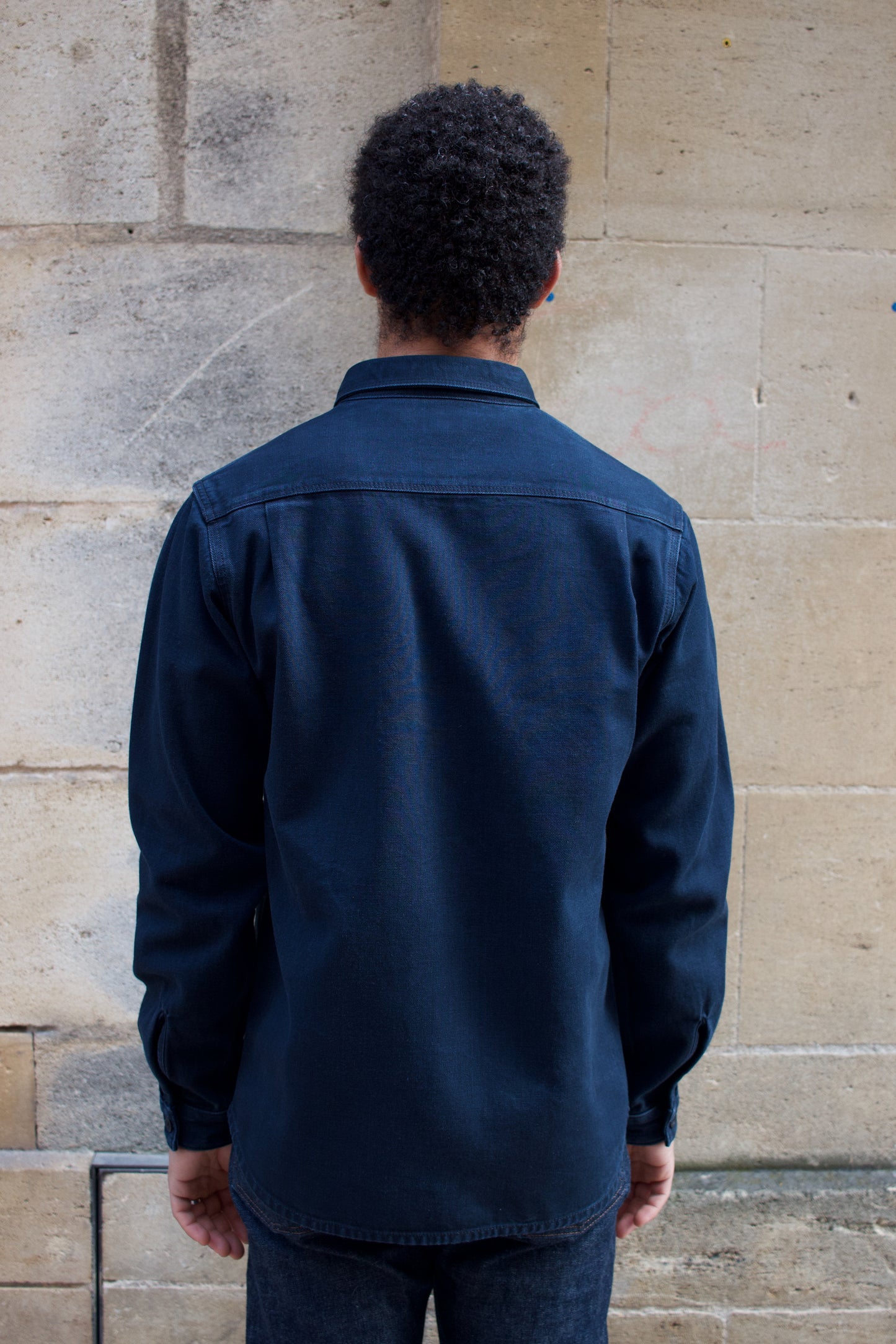 BWS-04 Scout Overshirt - 13oz Stay Blue x Black Modal BT