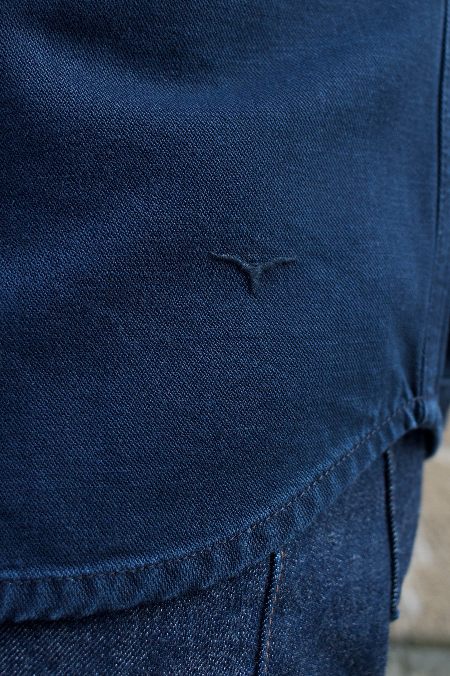 BWS-04 Scout Overshirt - 13oz Stay Blue x Black Modal BT