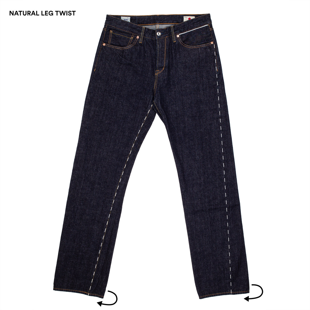 vintage pre-shrunk leg twist on selvedge