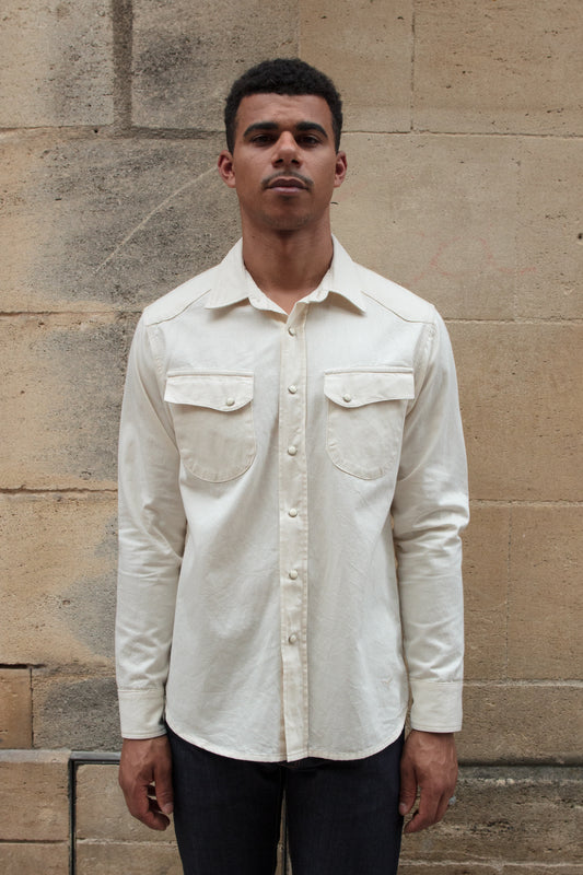 BCS-01 - Western Shirt - 6oz Ecru Denim