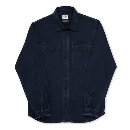 BWS-04 Scout Overshirt - 13oz Stay Blue x Black Modal BT