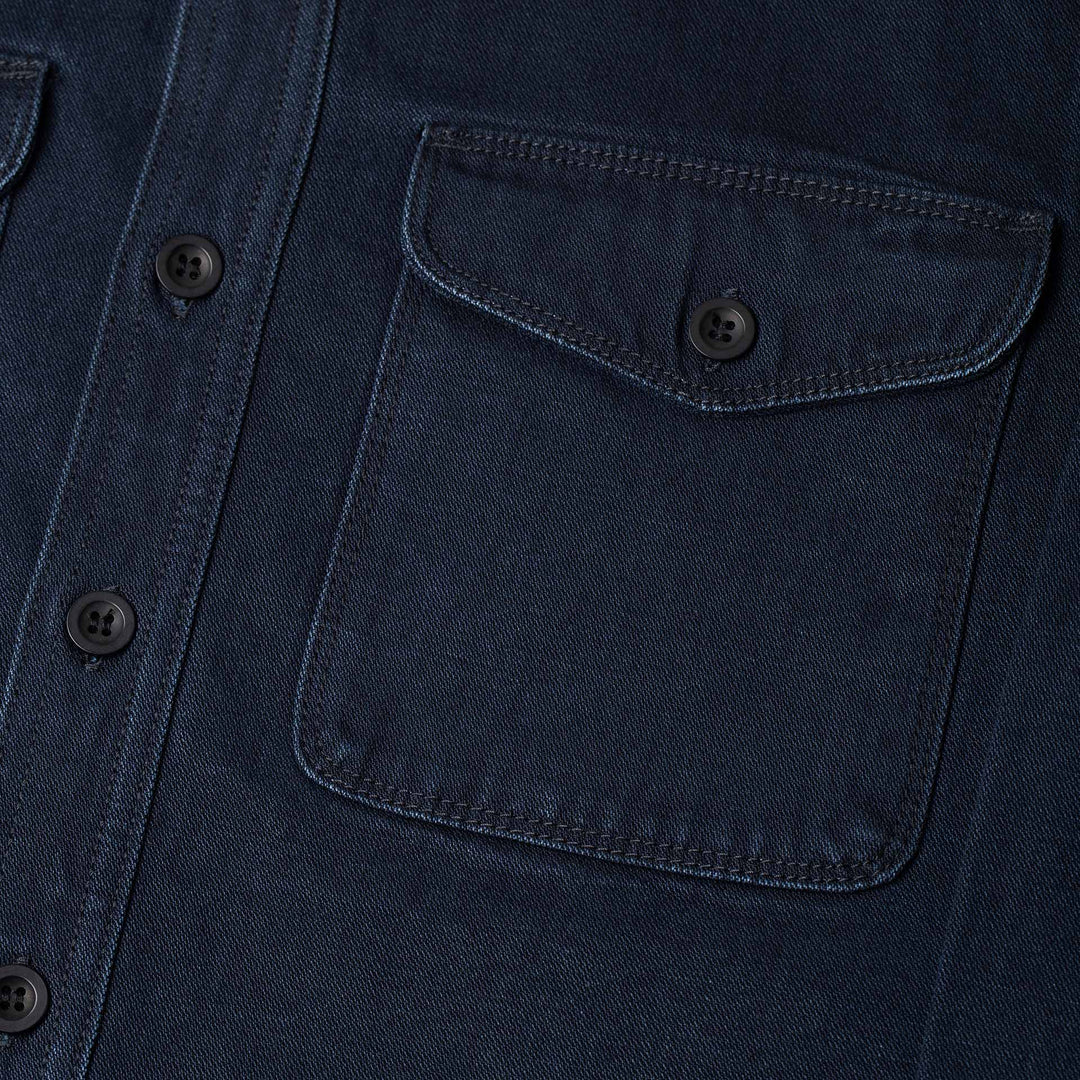 BWS-04 Scout Overshirt - 13oz Stay Blue x Black Modal BT
