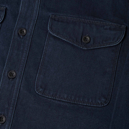 BWS-04 Scout Overshirt - 13oz Stay Blue x Black Modal BT