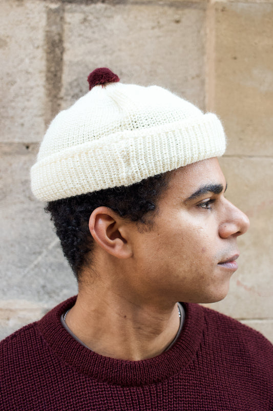 Signal Deck Hat - Seashell/Burgundy