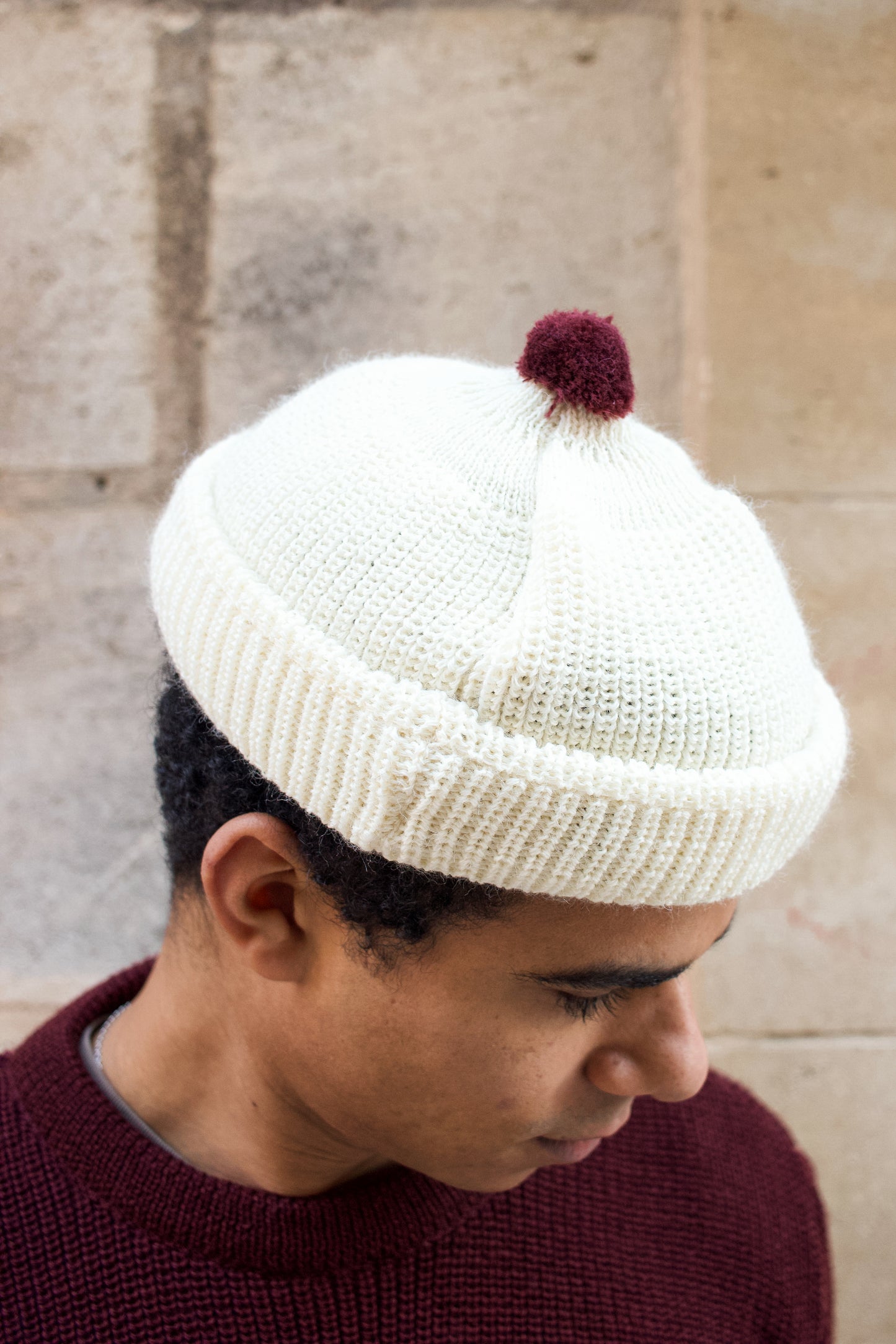 Signal Deck Hat - Seashell/Burgundy