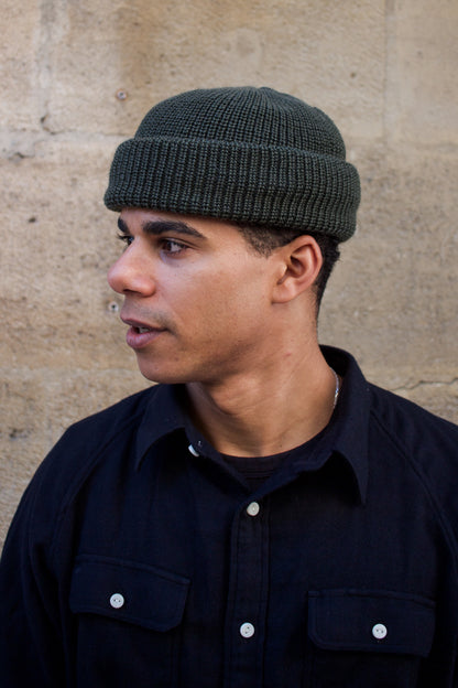 Mechanic Beanie Virgin Wool - Military Green