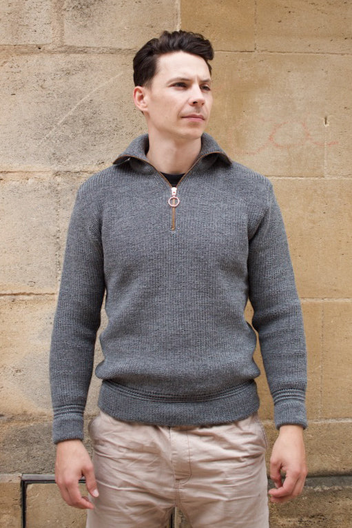 Skipper Sweater Virgin Wool - Battleship Grey