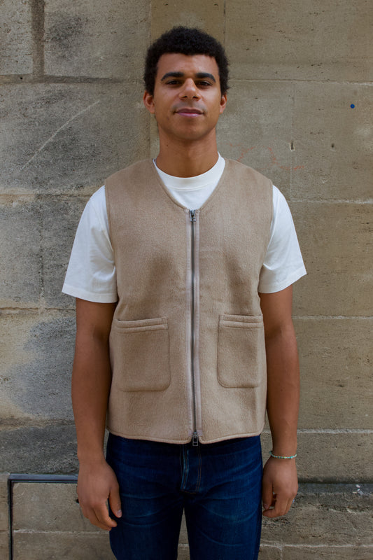 Zip Vest - Coyote Cashmere/Wool