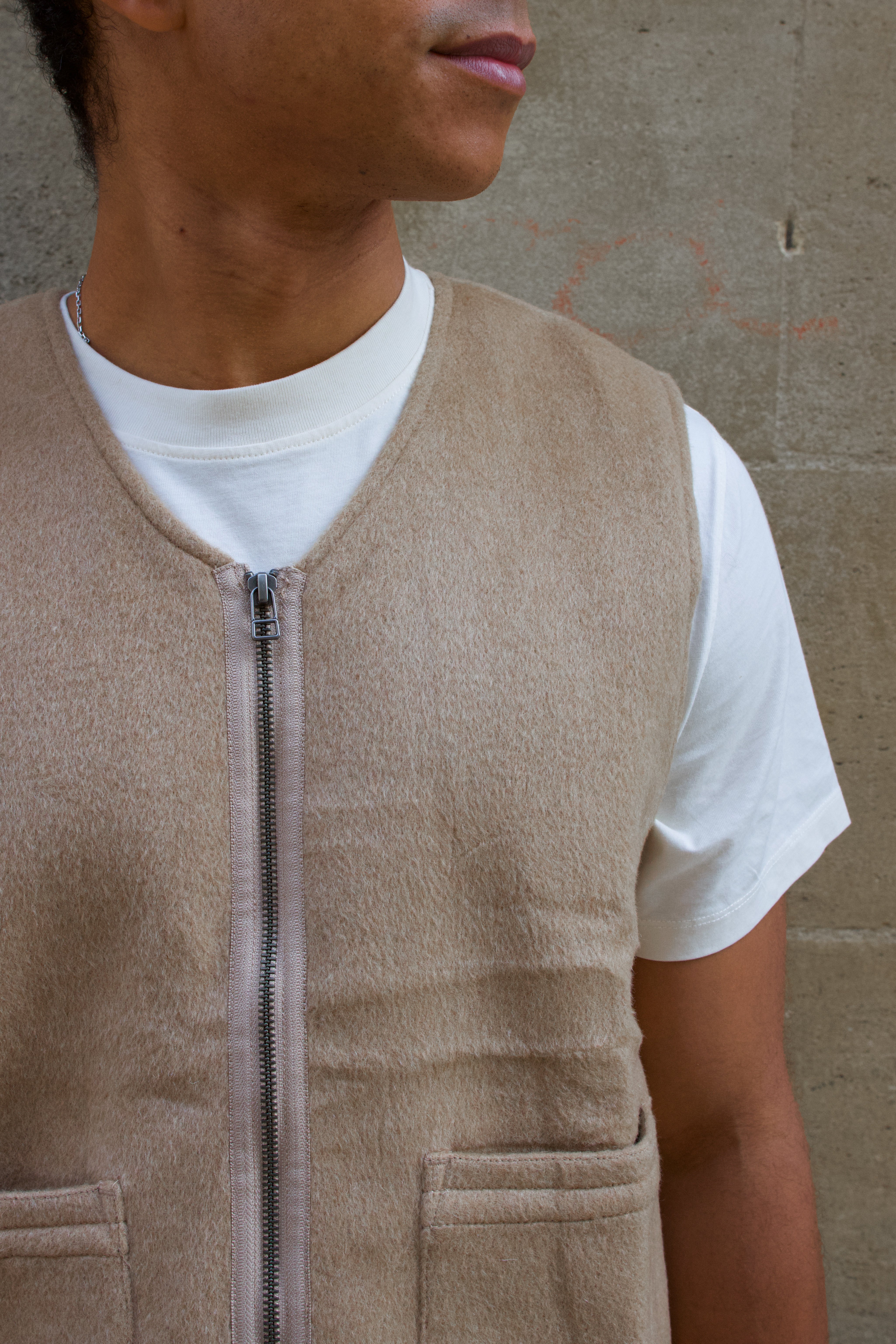 Zip Vest - Coyote Cashmere/Wool – bleubrut