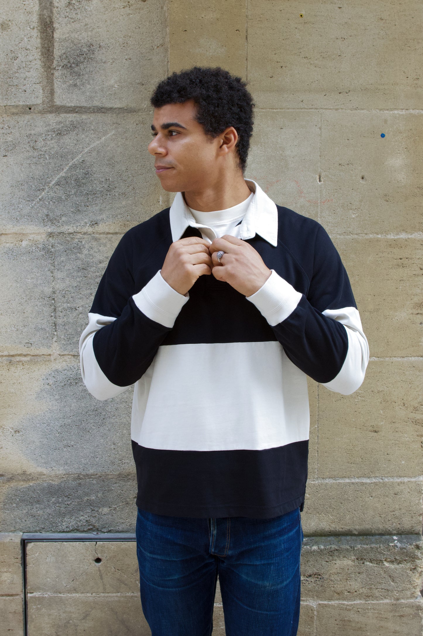 Polo Rugby - Signal Stripe Black/Seashell