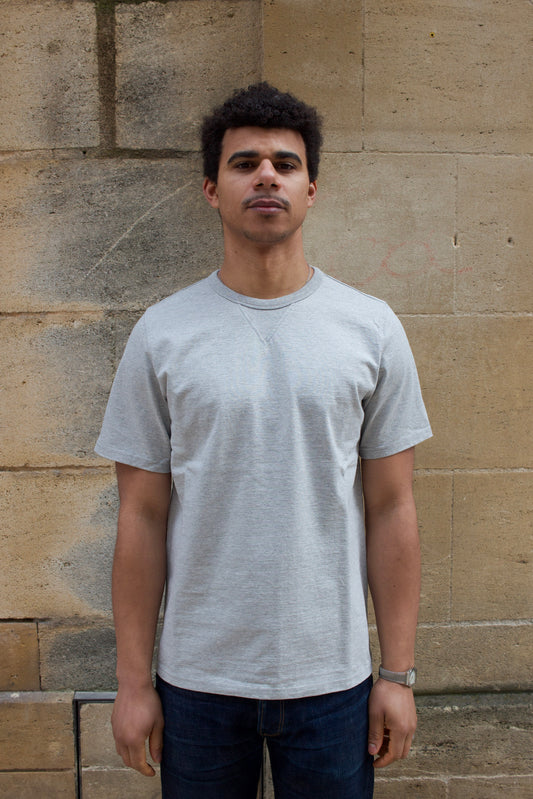 BT-06 Gusset Tee - Extra Heavy Jersey - Grey Melee