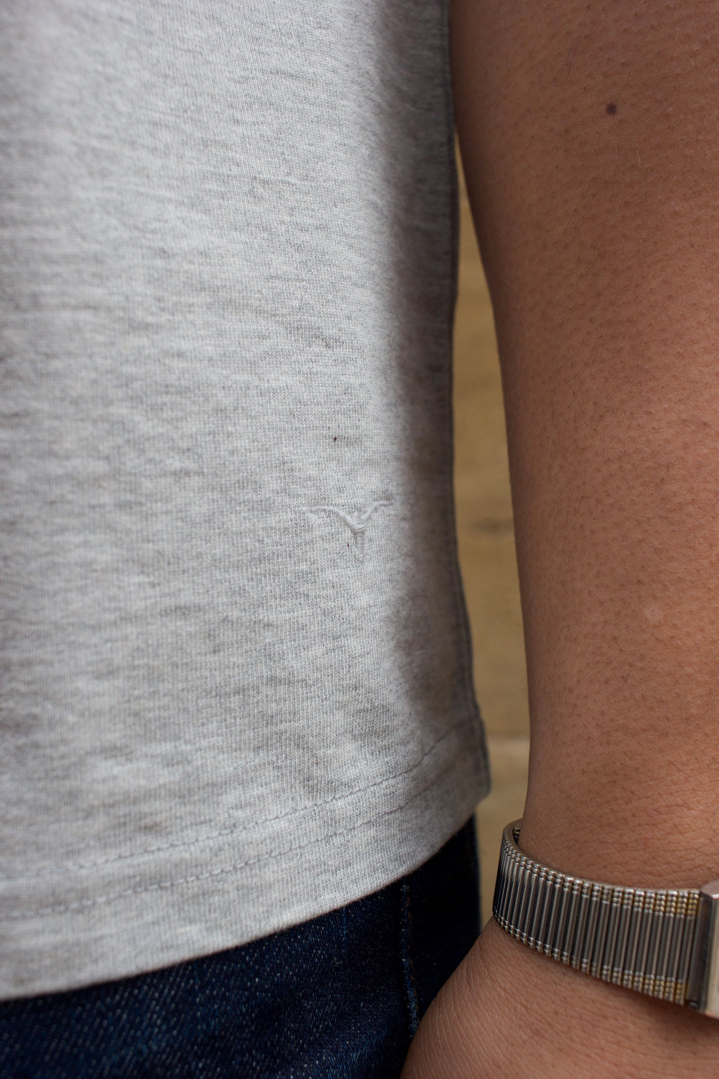 BT-06 Gusset Tee - Extra Heavy Jersey - Grey Melee