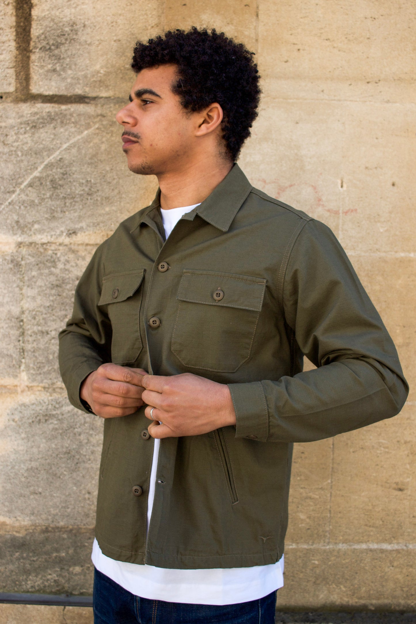 BWS-03 Military Overshirt - 8oz Olive Drab Ripstop