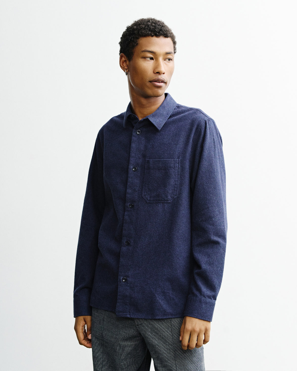 Flannel Casual Shirt - Dark Blue