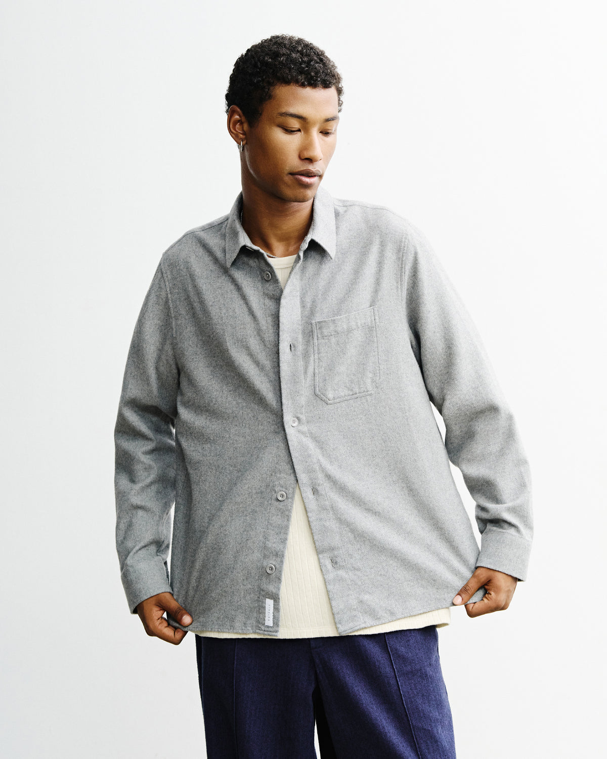 Flannel Casual Shirt - Light Grey