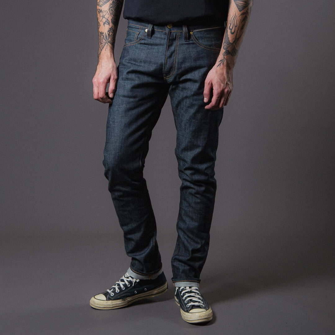 B-01 Slim - 14oz. Green Cast Selvedge