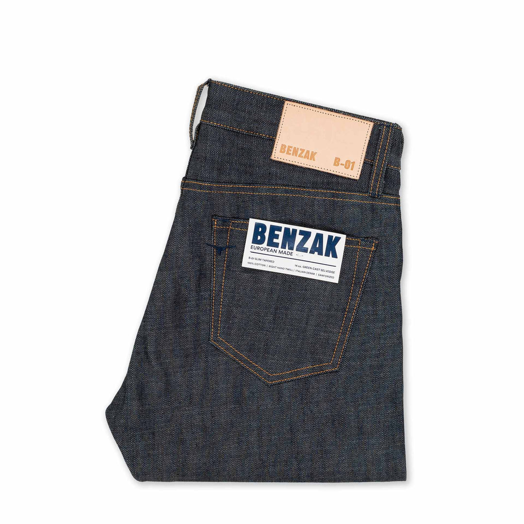 B-01 Slim - 14oz. Green Cast Selvedge