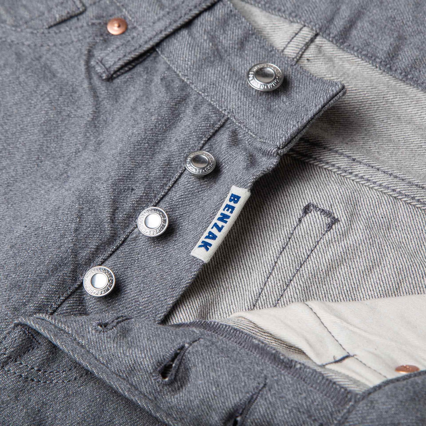 B-01 Slim - 14oz. Selvedge Colour Denim - Grey