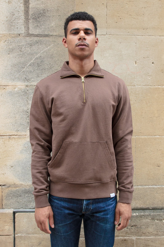 Page Zip Sweater - Plain Brown