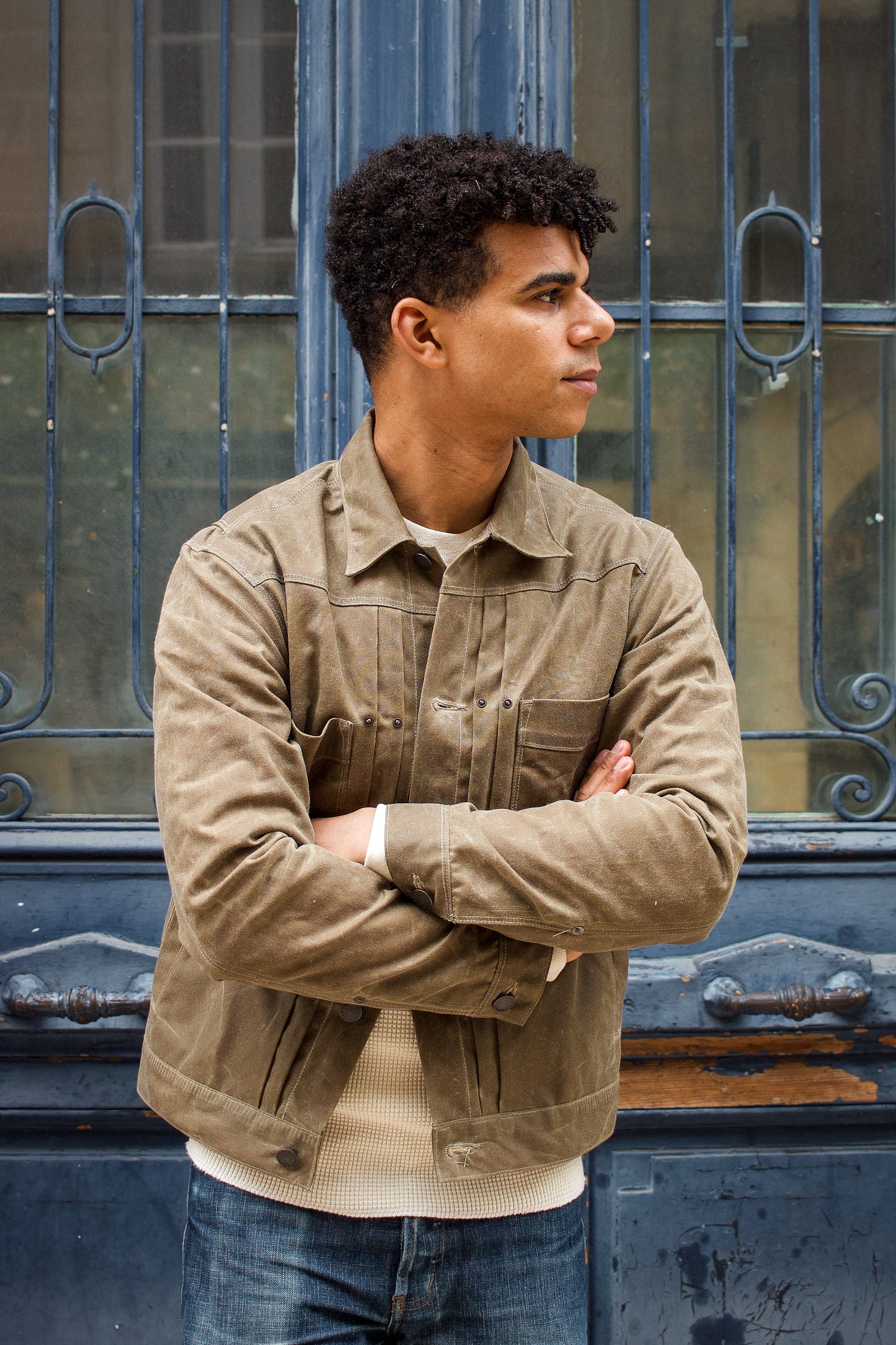 Riders Jacket Waxed Canvas  RJ-1 - Tobacco