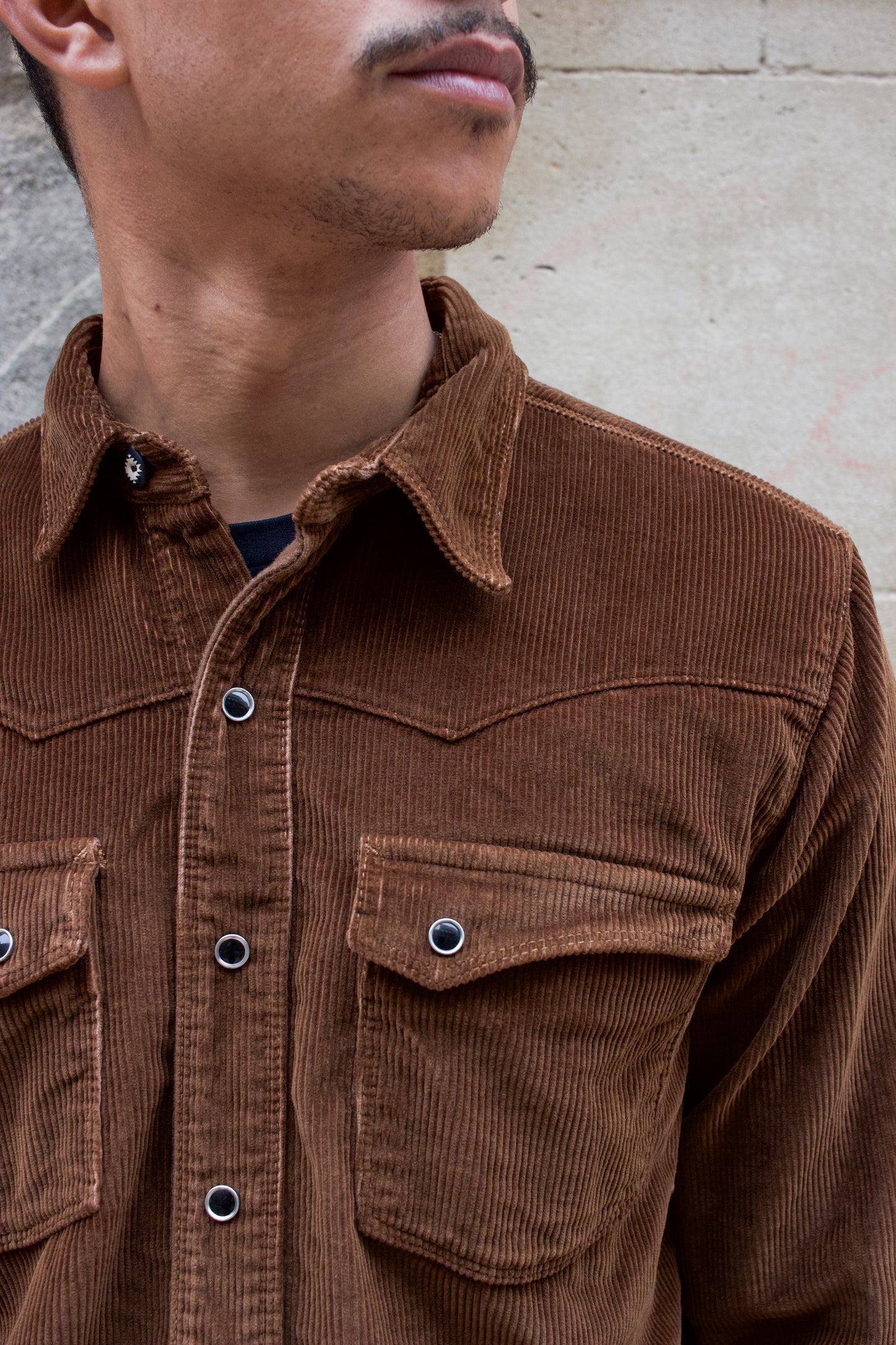 Calico Overshirt - Brown Cord
