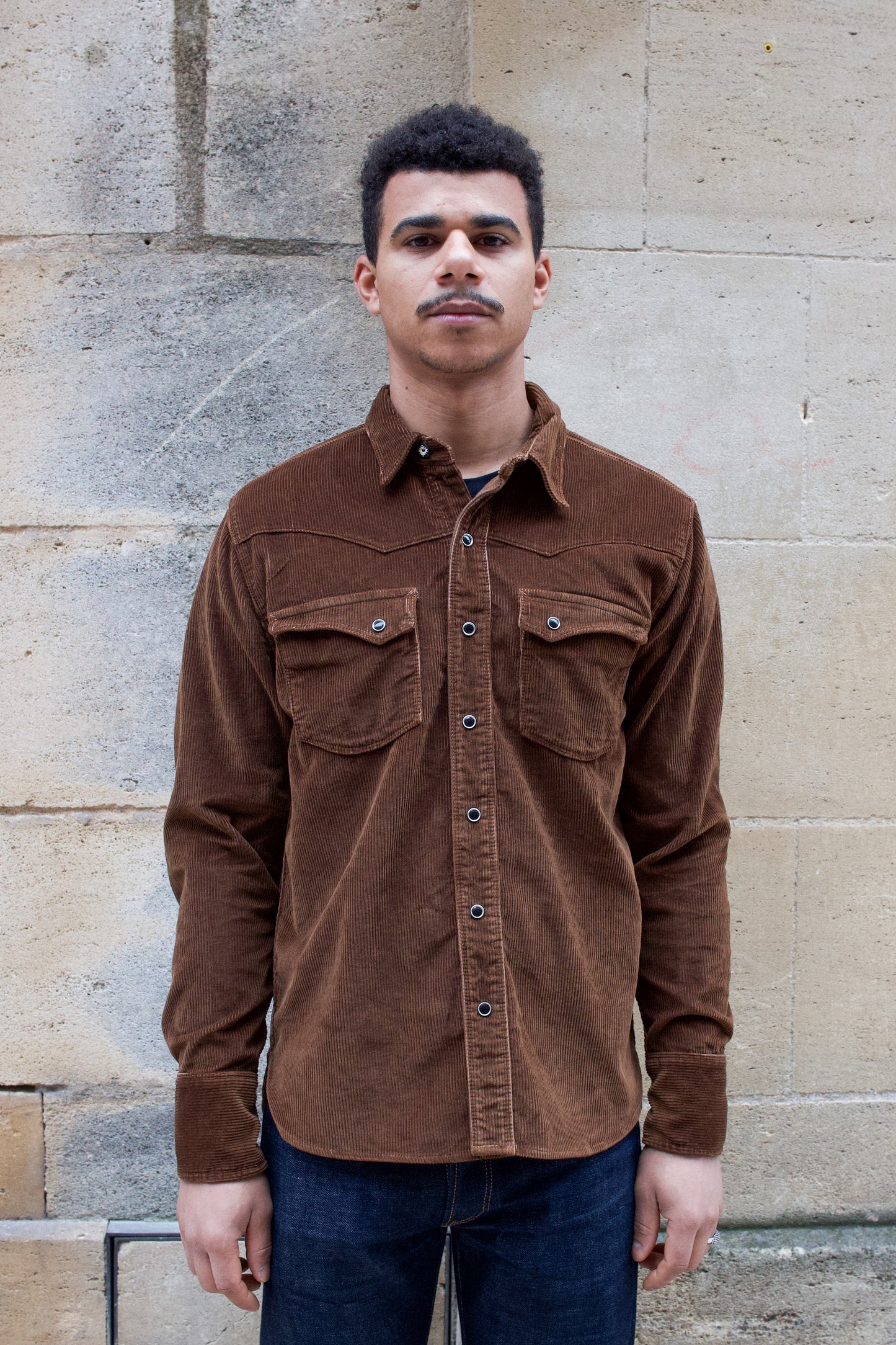 Calico Overshirt - Brown Cord