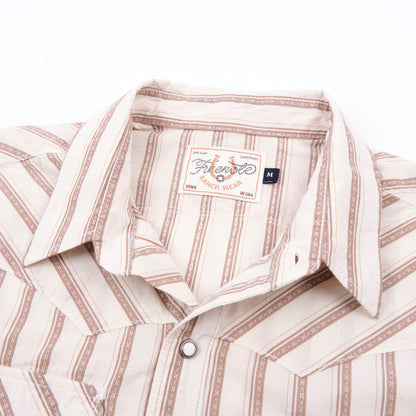 Calico Shirt -  Short Sleeves - Brown Stripe