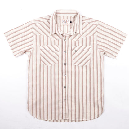 Calico Shirt -  Short Sleeves - Brown Stripe