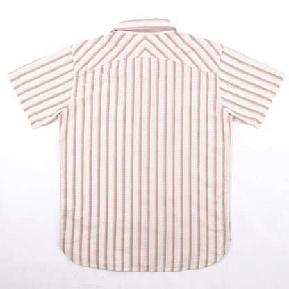Calico Shirt -  Short Sleeves - Brown Stripe