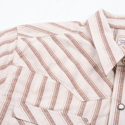Calico Shirt -  Short Sleeves - Brown Stripe