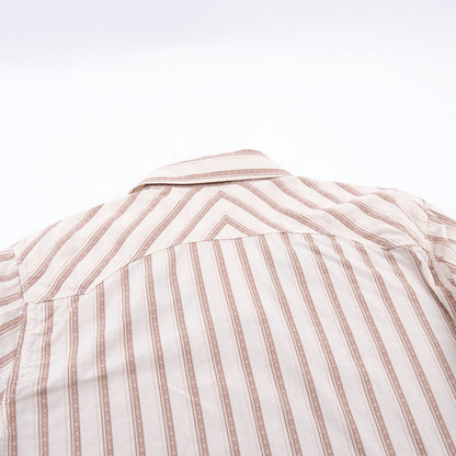Calico Shirt -  Short Sleeves - Brown Stripe