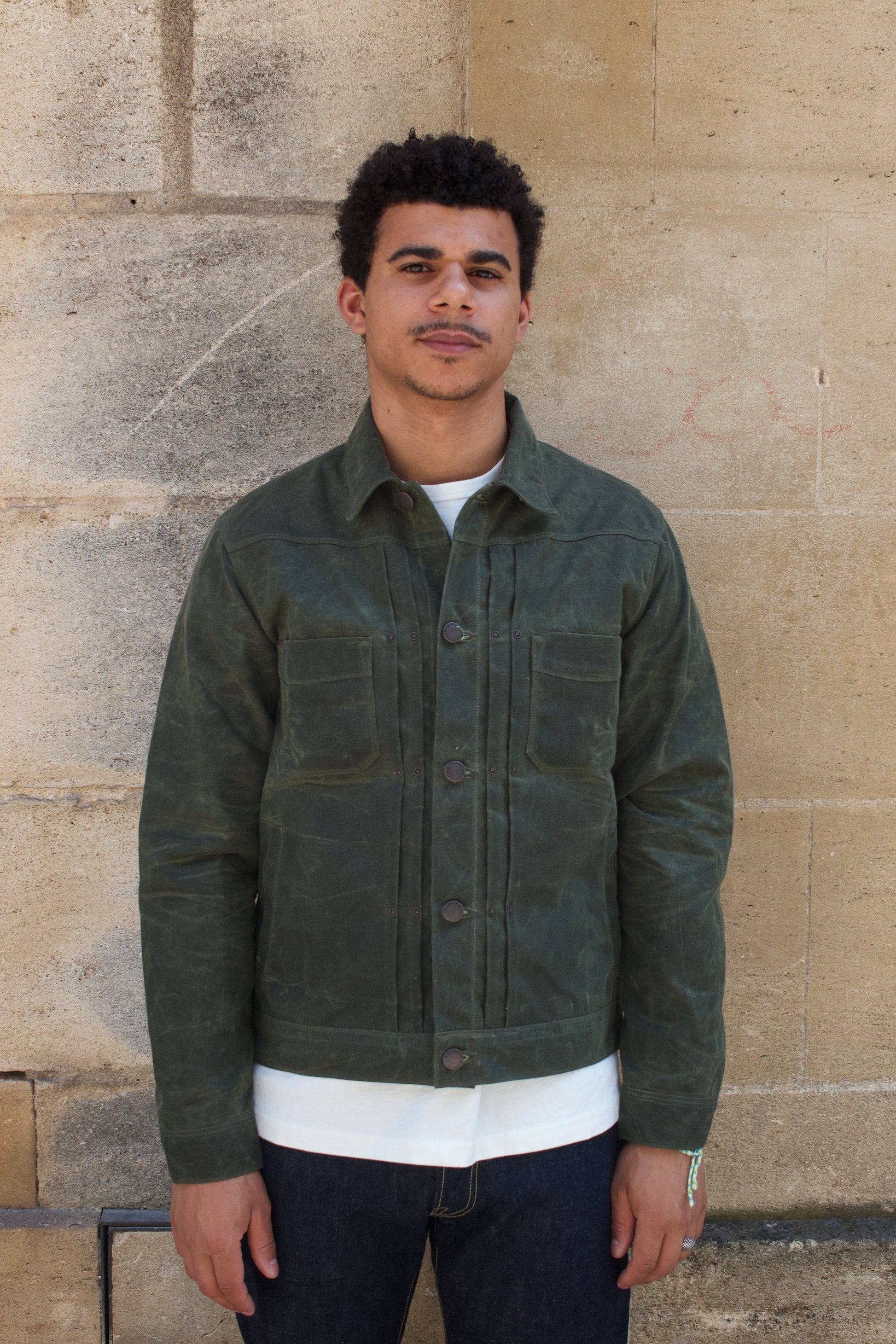 Riders Jacket Waxed Canvas RJ-1 Olive - Main Image