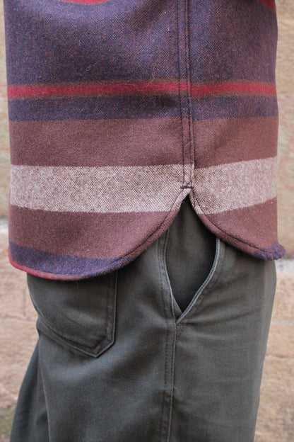 Benson  Overshirt - Brown Stripe
