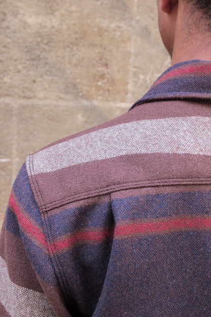 Benson  Overshirt - Brown Stripe