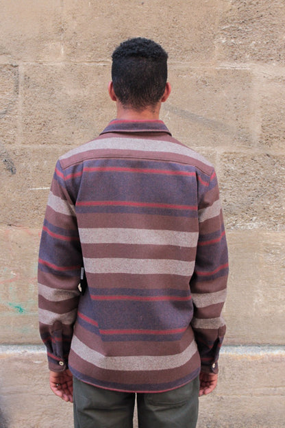 Benson  Overshirt - Brown Stripe