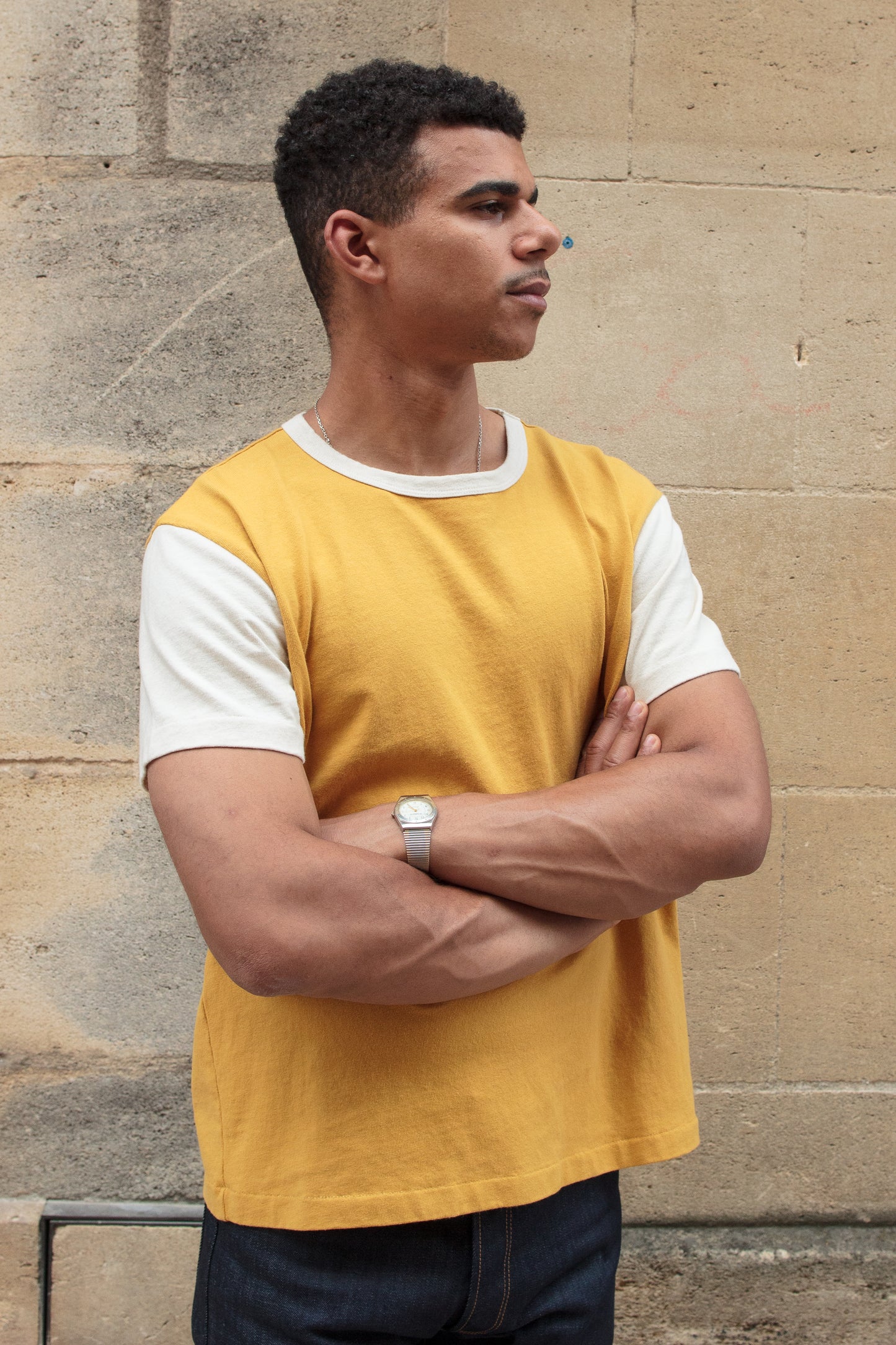 Ringer Tee SS - Mustard / Natural