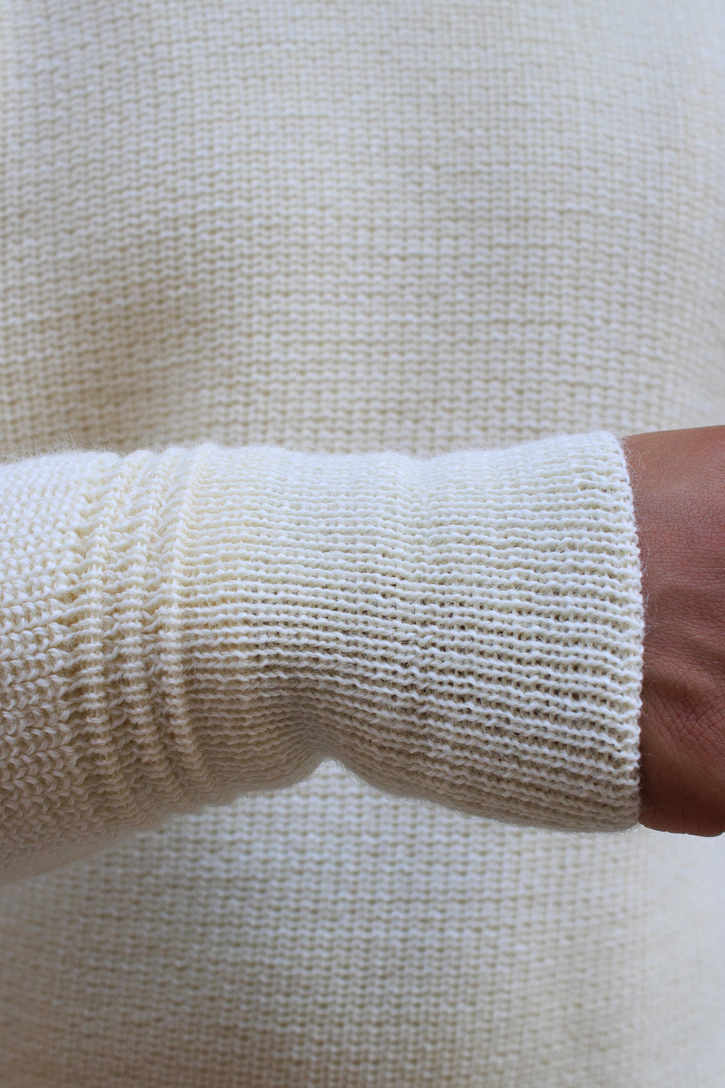 Rollkragen Sweater Virgin Wool - Seashell Ecru