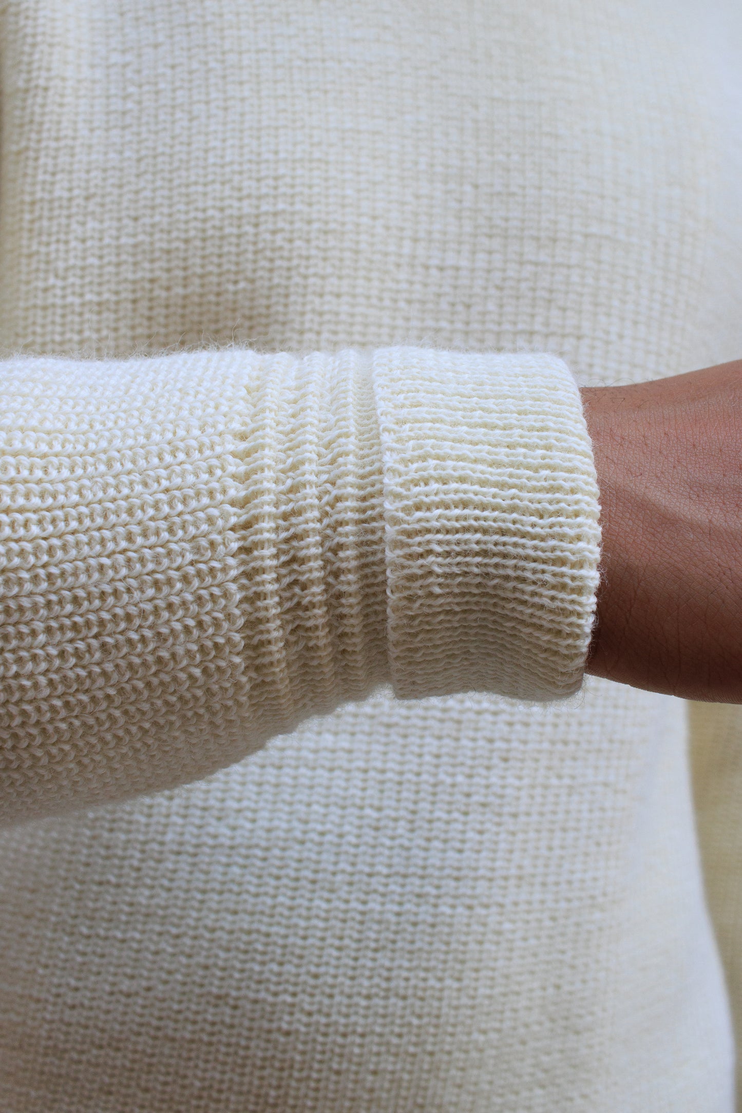 Rollkragen Sweater Virgin Wool - Seashell Ecru