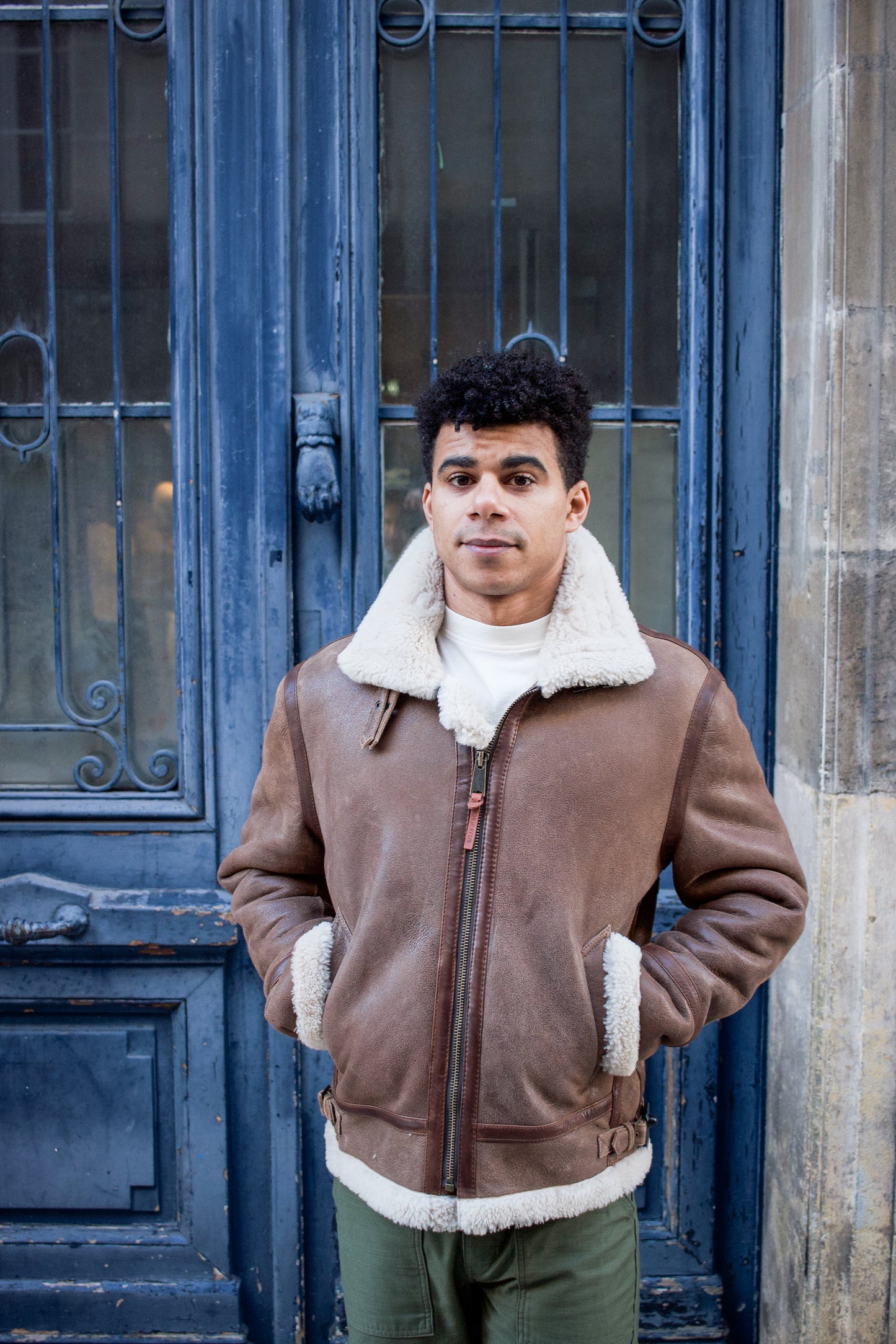 shearling bomber jacket by Iron & Resin 