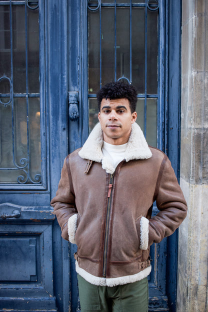 shearling bomber jacket by Iron & Resin 