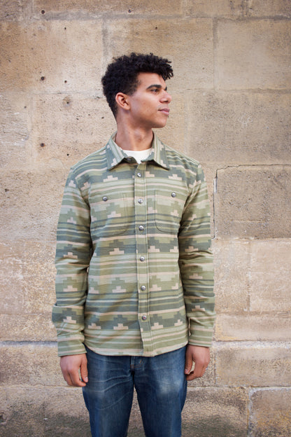 Salton Shirt - Green Jacquard