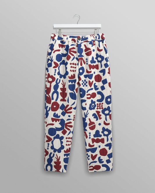 Kurt Trouser Spin Jacquard - Red / Blue