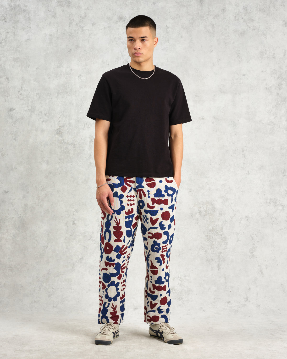 Kurt Trouser Spin Jacquard - Red / Blue