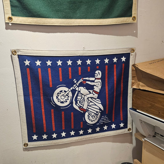 Wool Banner Made In USA - Motorbike