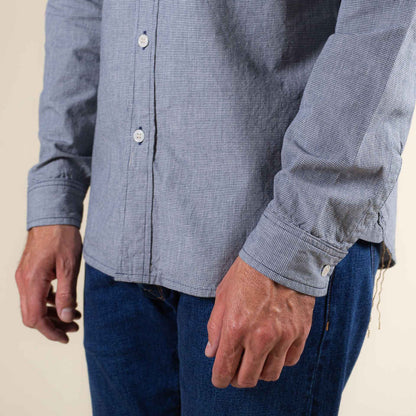 BWS-06 Worker Shirt - 6oz Navy Houndstooth